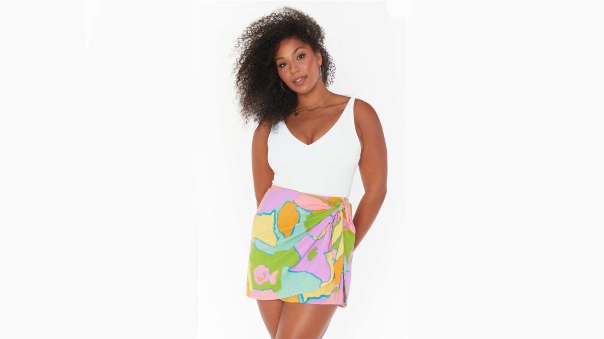 wrap mini skirt